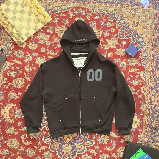 ZIP HOODIE 01 — BLACK
